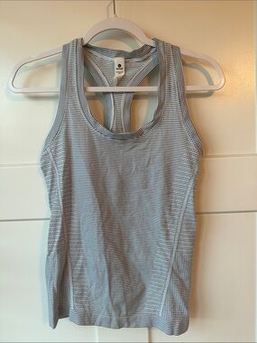 90 Degree By Reflex black & White Striped Racerback Tank